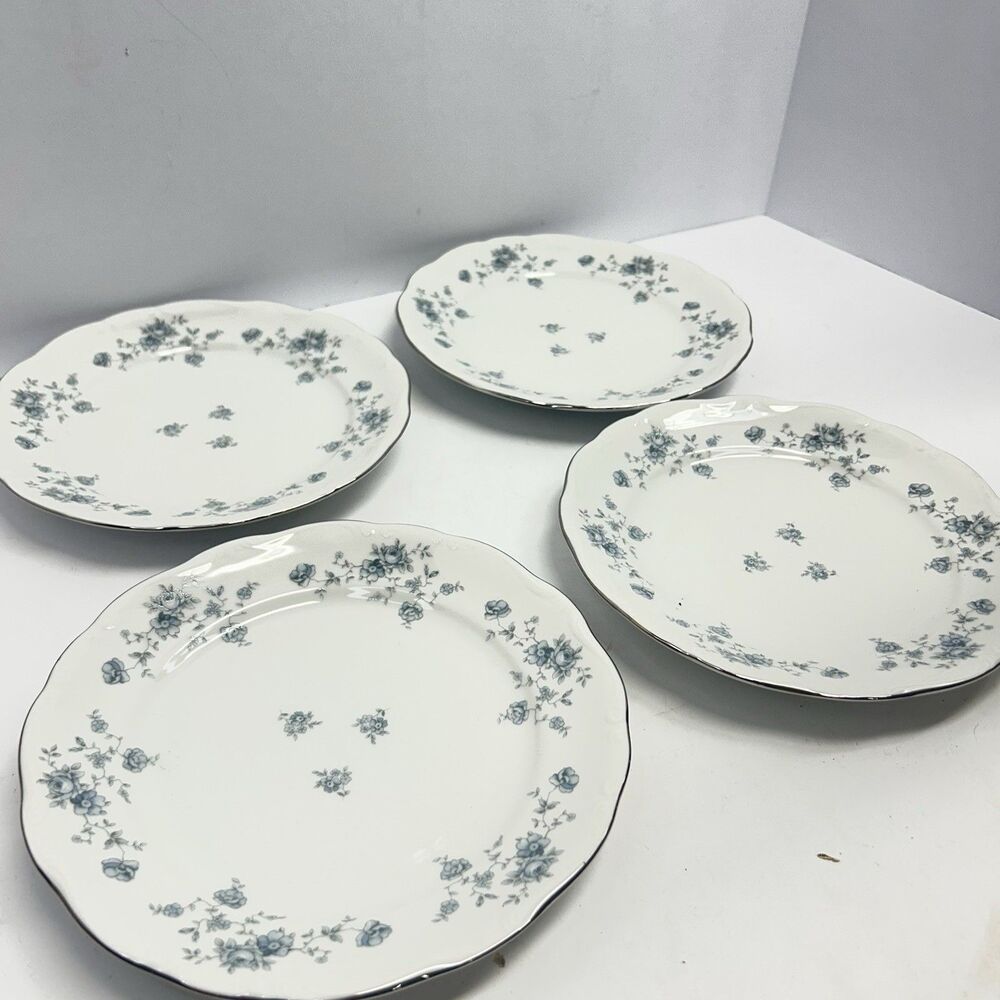 Vintage Johann Haviland Blue Garland Salad Plates set of 4 Germany